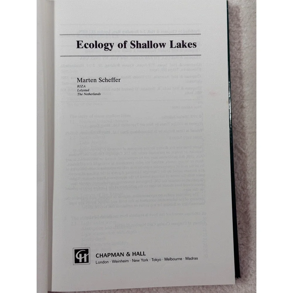 Ecology of Shallow Lakes (Population and Community Biology Series) Scheffer 1998